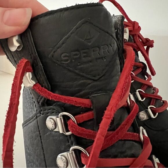 Sperry Top Slider Celeste Bliss Booties Wedge Black Leather Women's Size 8 - Picture 5 of 6